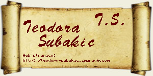 Teodora Šubakić vizit kartica